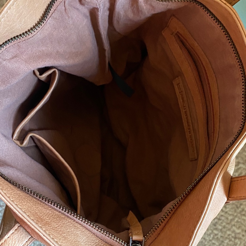 Everyday Tan Tote Bag with Textured Front Panel - Picture 5 of 7